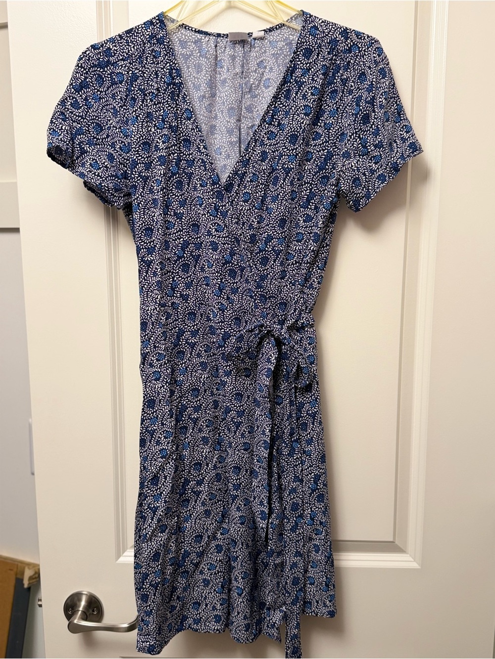 GAP Blue Printed Wrap Mini Dress